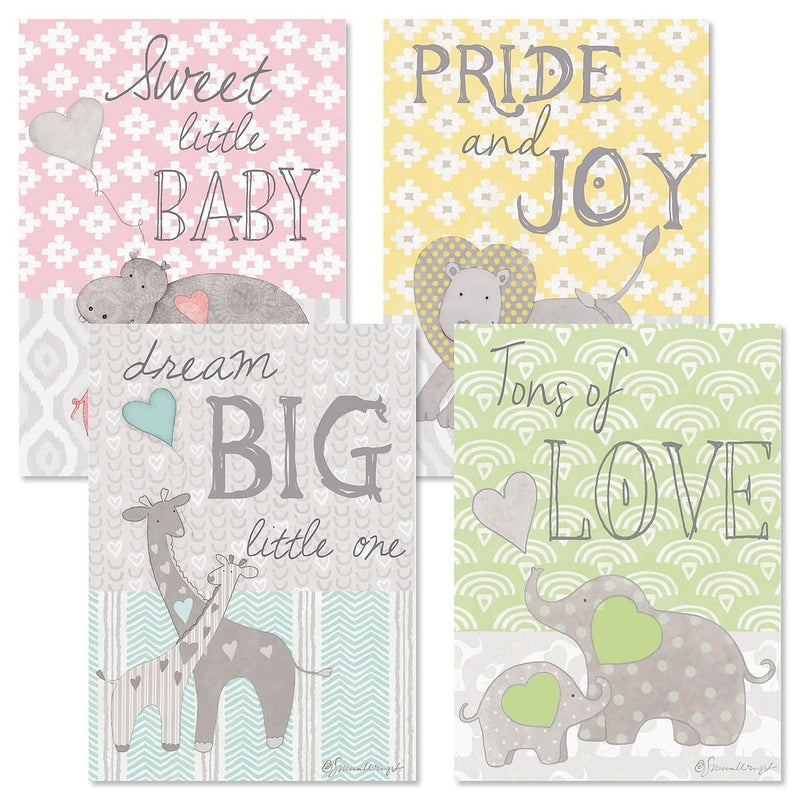Current Heartfelt Baby Congratulations Greeting Cards - 8 Pack (4 Designs), New Baby Congrats Welcome, Large 5 x 7 Inch with Sentiments - Image 1
